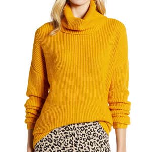 Halogen Oversized Turtleneck Tunic Sweater