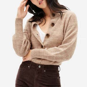 Everlane The Cropped Alpaca Cardigan