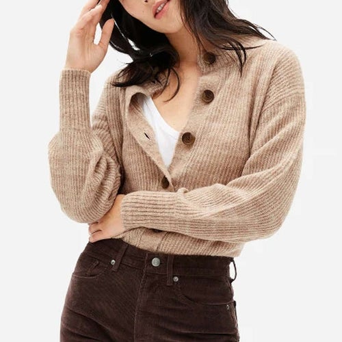 Everlane The Cropped Alpaca Cardigan