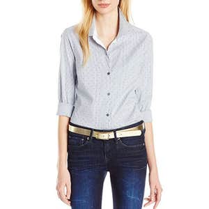 NYDJ Shaping Button Front Blouse