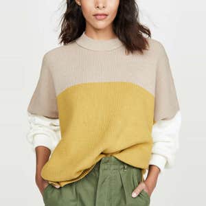 Free People Easy Street Colorblock Sweater
