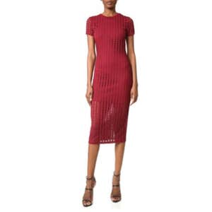 Kendall + Kylie Women's Laser Cut Midi Dress