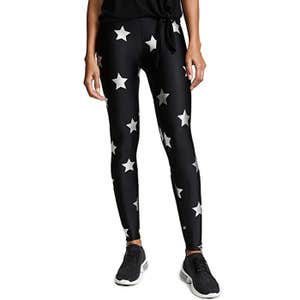 Terez Silver Star Foil Printed Leggings