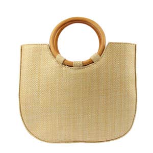 JOSEKO Structured Straw Tote