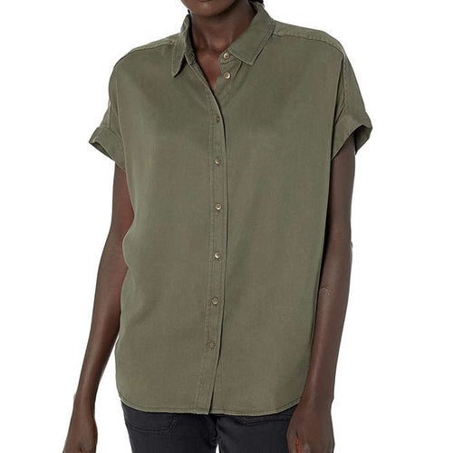 Daily Ritual Oversized Fit Tencel Short Sleeve Shirt