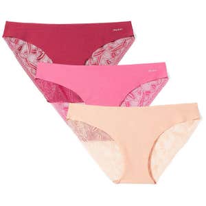 Mae Sueded Lace Back Brazilian, 3 Pack