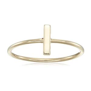 Collection 14k Italian Yellow Gold Bar Detail Ring