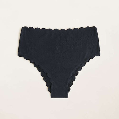Mango Scalloped High-Waist Bikini Bottom