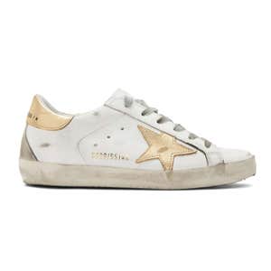 Golden Goose White & Gold Superstar Sneakers