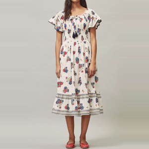 Tory Burch Printed Smocked Dress