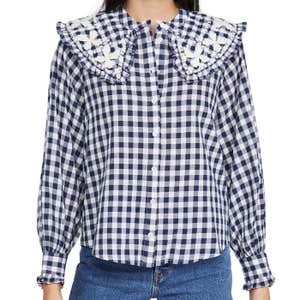 Sea Gina Gingham Long Sleeve Blouse