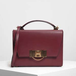 Charles & Keith Chain Detail Turn Lock Bag