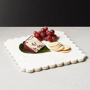 CB2 Penny White Marble Server