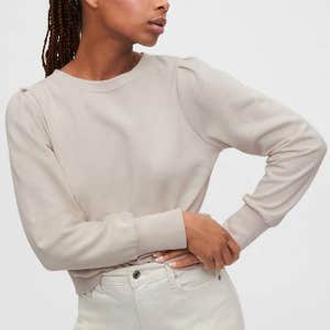 Gap Puff Sleeve Crewneck Sweatshirt