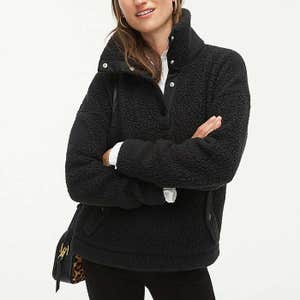 J.Crew Snap Collar Sweatshirt In Polartec Fleece