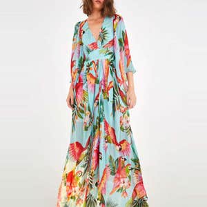 FARM Rio Blue Macaw Maxi Dress