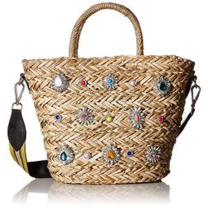 Steve Madden Cheryl Woven Jewel Tote
