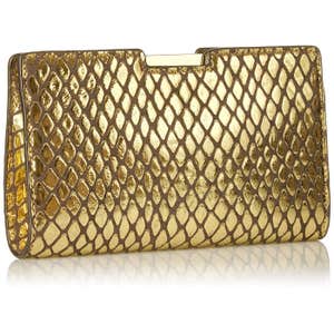 MILLY Metallic Reptile Small Frame Clutch