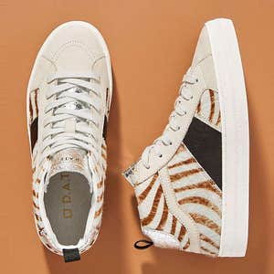 D.A.T.E. Zebra High-Top Sneakers