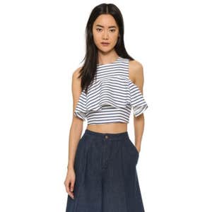 J.O.A. Flounce Crop Top