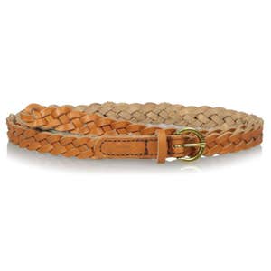 Fossil Skinny Braid Belt Tan