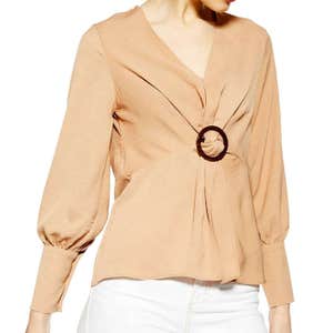 Topshop Horn Buckle Twist Blouse