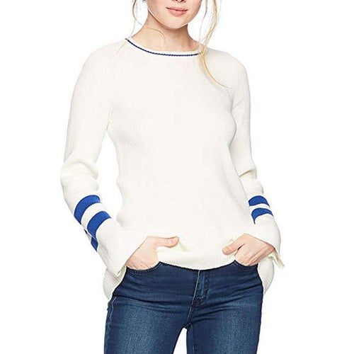 Cable Stitch Raglan Varsity Sweater