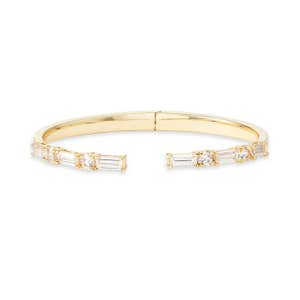 Nordstrom Cubic Zirconia Baguette Stone Cuff Bracelet