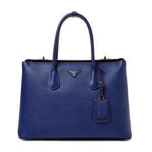 Prada Saffiano Leather Double Turn-Lock Tote