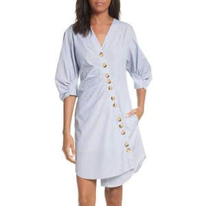 Tibi Asymmetrical Cotton Shirtdress
