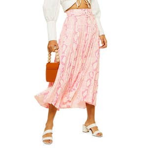 Topshop Snake Print Midi Skirt