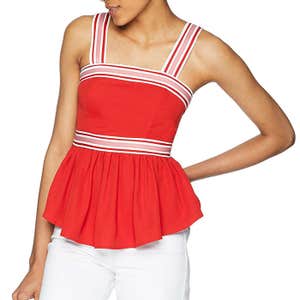 C/Meo Collective Be Moved Ribbon Strap Peplum Top