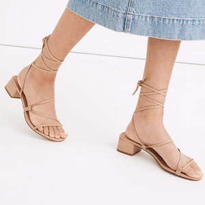 Madewell The Brigitte Lace-Up Sandal In Leather