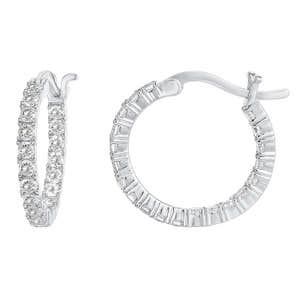 PAVOI 14K Gold Plated 925 Sterling Silver Post Cubic Zirconia Hoop Earrings