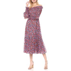 Rebecca Taylor Off-Shoulder Cosmic Floral Dress