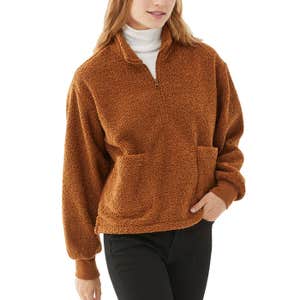 Free Assembly Half Zip Faux Sherpa Sweatshirt