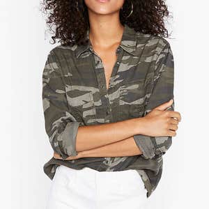 Express Camo Large Pocket Boyfriend Shirt