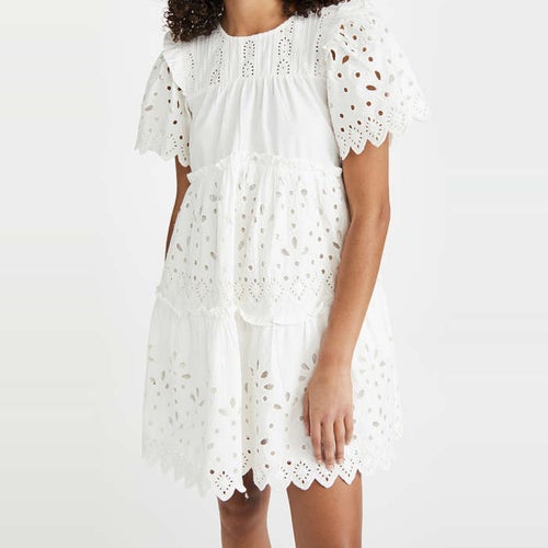 Sea Hazel Eyelet Tiered Dress