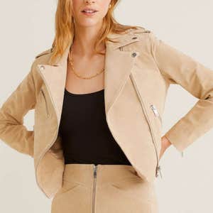 Mango Leather Biker Jacket
