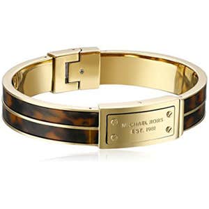 Michael Kors Gold Tone Tortoise Hinge Bangle Bracelet
