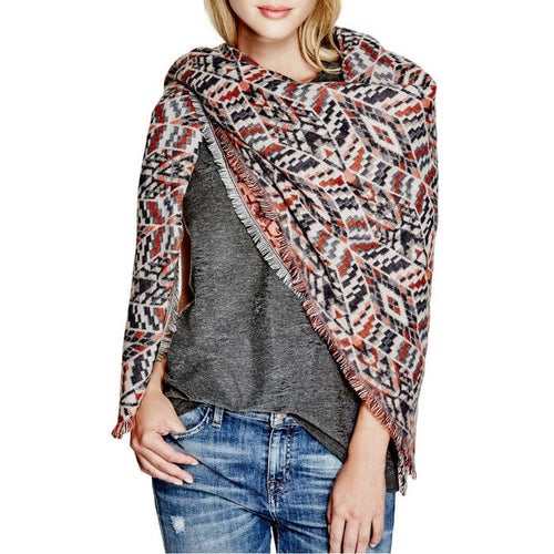 Guess Women's Geometric Blanket Scarf
