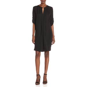 Max Studio Long Sleeve V Mock Neck Dress