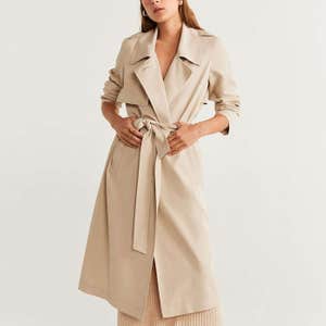 Mango Flowy Lapel Trench