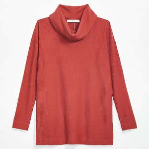 Loft Waffle Cowl Neck Tunic Top