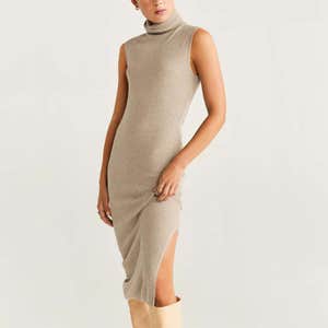 Mango Ribbed Long Dress