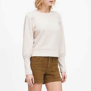 Banana Republic Cropped Puff-Sleeve Sweatshirt