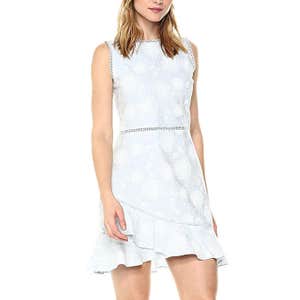 J.O.A. Sleeveless Asymmetrical Ruffled Hem Mini Dress