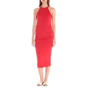 Michael Stars Cotton Lycra Halter Midi Dress