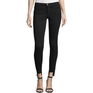 FRAME Denim Le Skinny de Jeanne Raw Stagger-Hem Jeans
