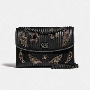 Coach Parker Bag With Quilting And Crystal Embellishment